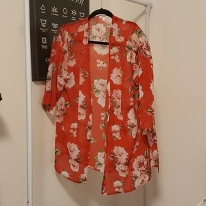Red floral Kimono